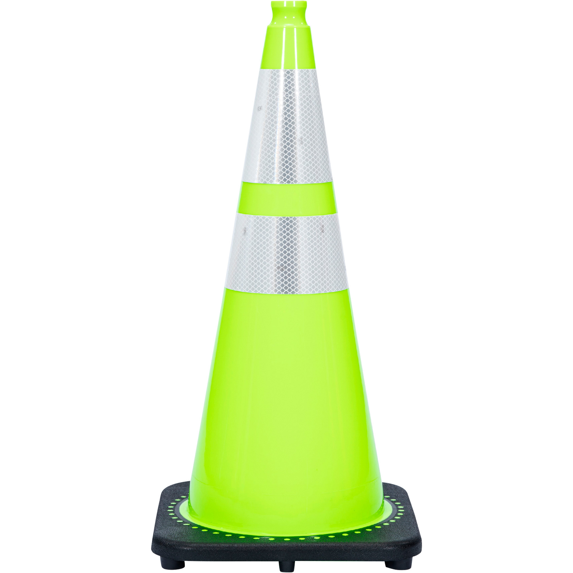 JBC Revolution Series Traffic Cone, Lime, With 3M Reflective Collar, 28in., Model# RS70032C3M64 LIME